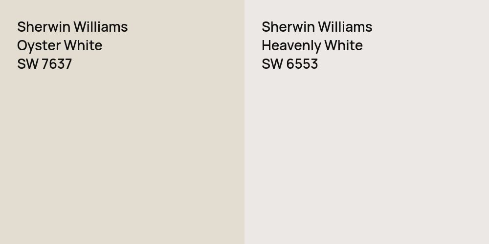 Sherwin Williams Oyster White vs. Sherwin Williams Heavenly White