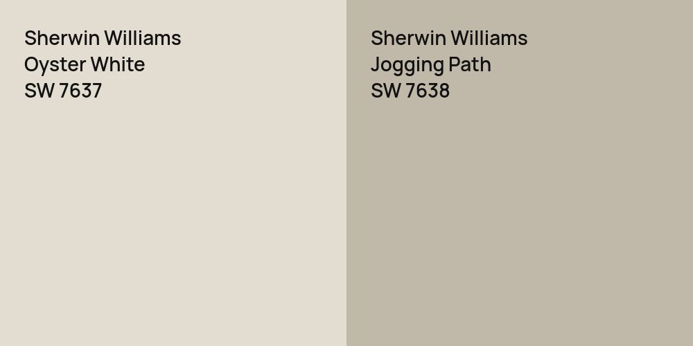 Sherwin Williams Oyster White vs. Sherwin Williams Jogging Path