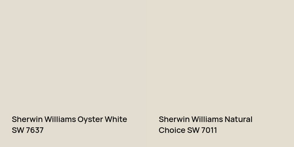 Sherwin Williams Oyster White vs. Sherwin Williams Natural Choice