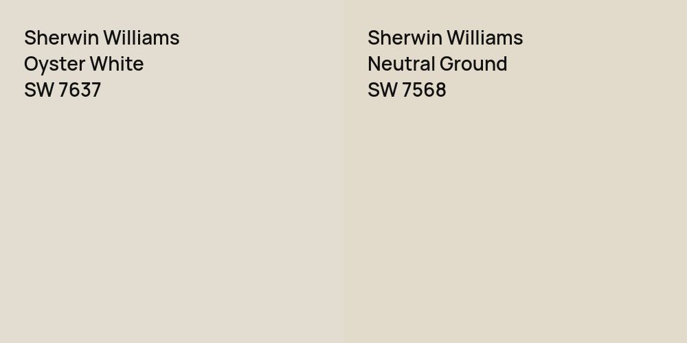 Sherwin Williams Oyster White vs. Sherwin Williams Neutral Ground