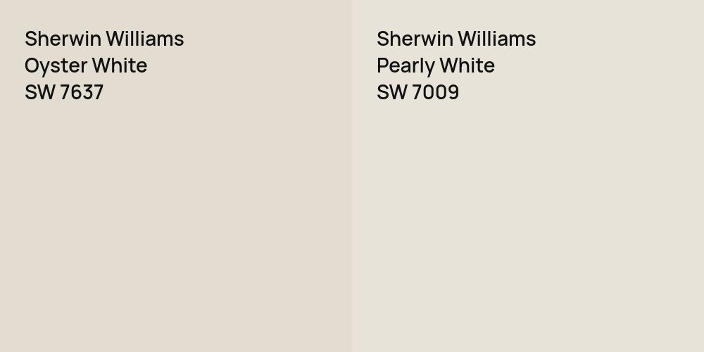 Sherwin Williams Oyster White vs. Sherwin Williams Pearly White