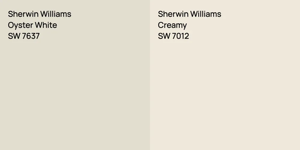 Sherwin Williams Oyster White vs. Sherwin Williams Creamy