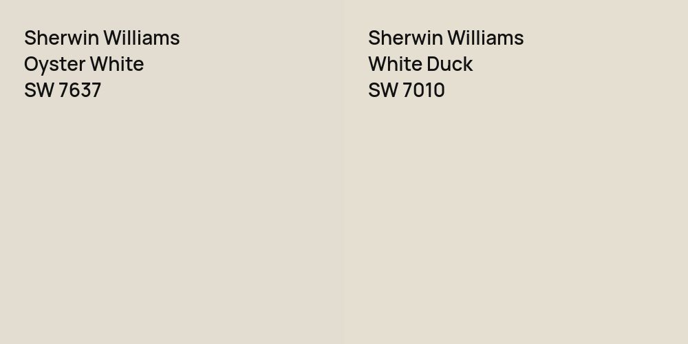 Sherwin Williams Oyster White vs. Sherwin Williams White Duck