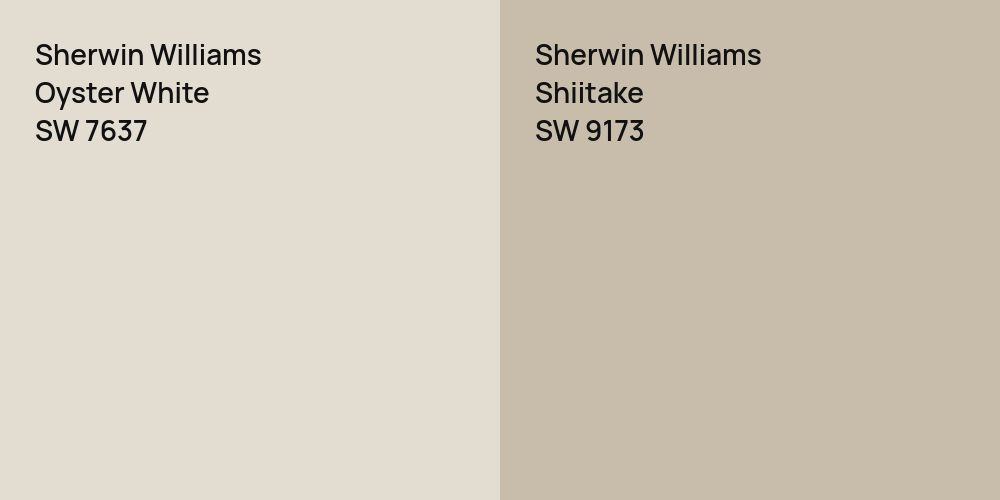 Sherwin Williams Oyster White vs. Sherwin Williams Shiitake