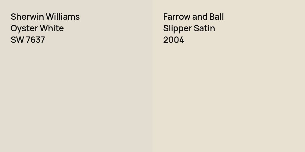 Sherwin Williams Oyster White vs. Farrow and Ball Slipper Satin