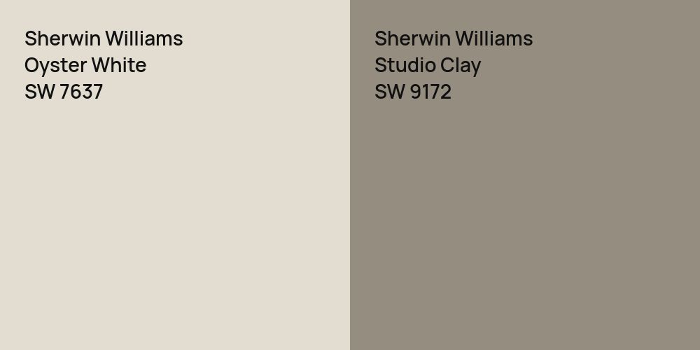 Sherwin Williams Oyster White vs. Sherwin Williams Studio Clay