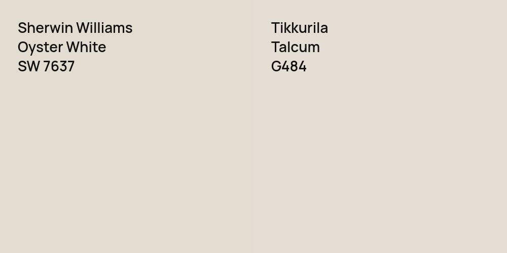 Sherwin Williams Oyster White vs. Tikkurila Talcum