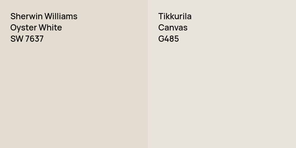 Sherwin Williams Oyster White vs. Tikkurila Canvas