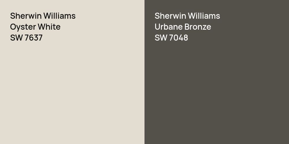 Sherwin Williams Oyster White vs. Sherwin Williams Urbane Bronze