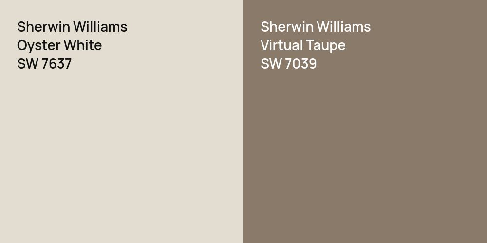 Sherwin Williams Oyster White vs. Sherwin Williams Virtual Taupe