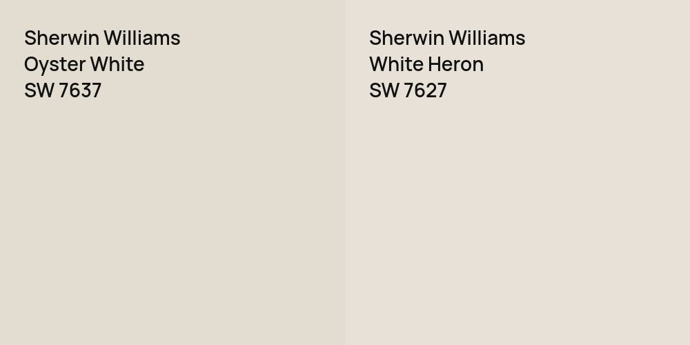 Sherwin Williams Oyster White vs. Sherwin Williams White Heron