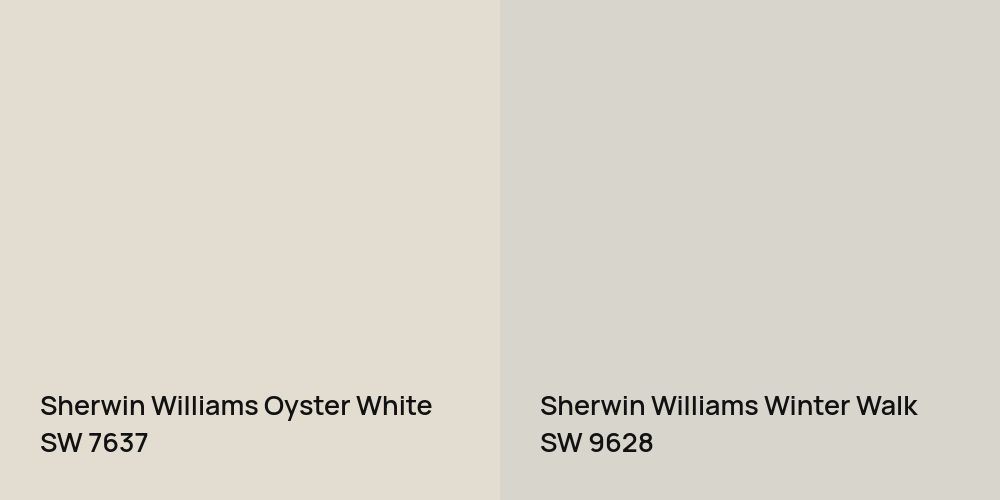 Sherwin Williams Oyster White vs. Sherwin Williams Winter Walk