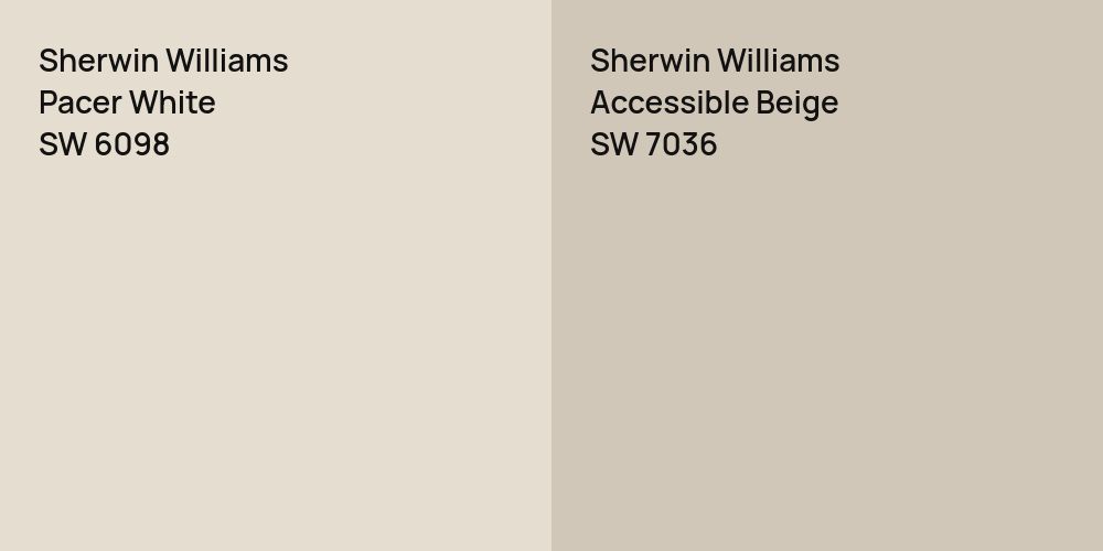 Sherwin Williams Pacer White vs. Sherwin Williams Accessible Beige