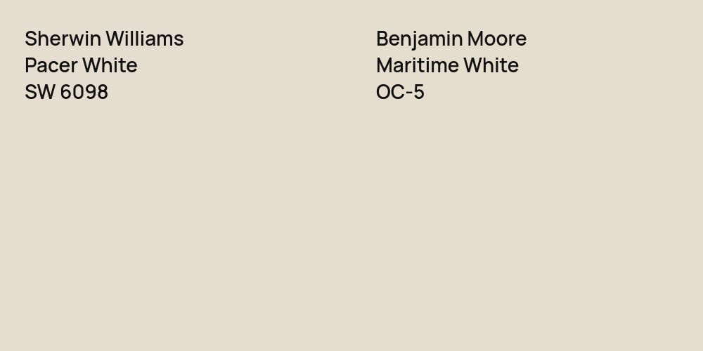 Sherwin Williams Pacer White vs. Benjamin Moore Maritime White