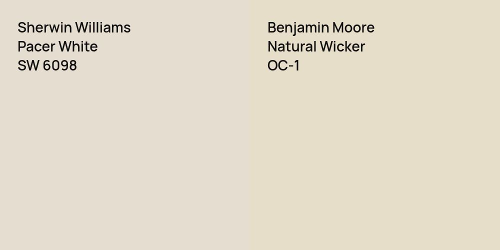 Sherwin Williams Pacer White vs. Benjamin Moore Natural Wicker