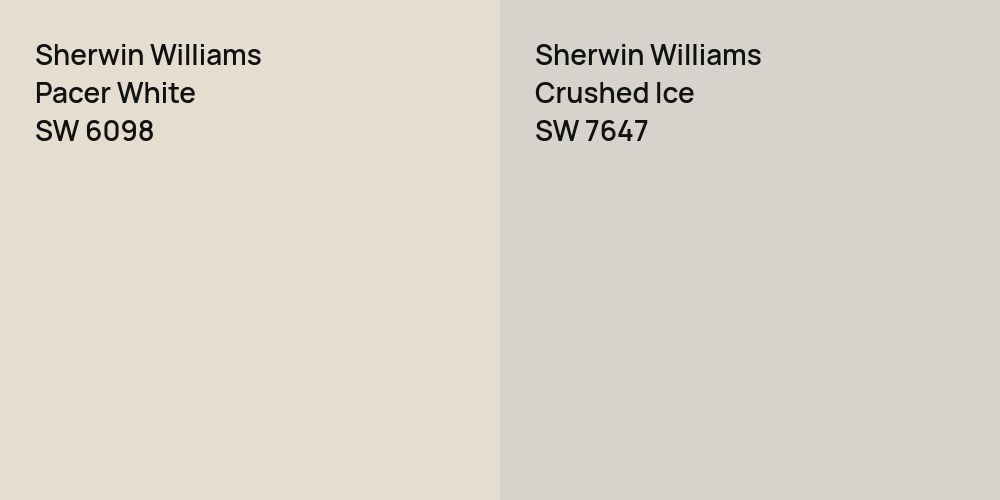 Sherwin Williams Pacer White vs. Sherwin Williams Crushed Ice