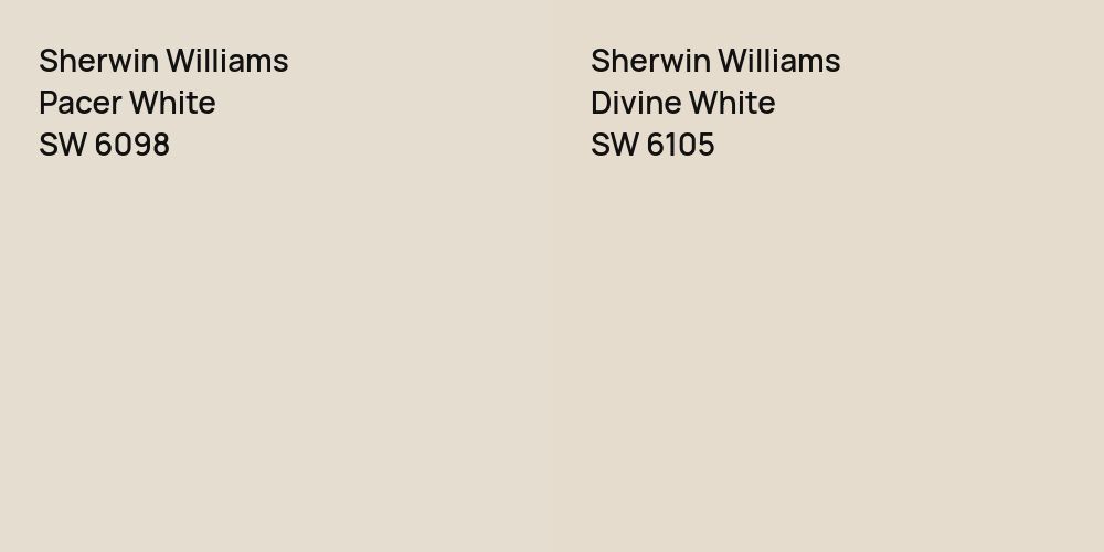 Sherwin Williams Pacer White vs. Sherwin Williams Divine White