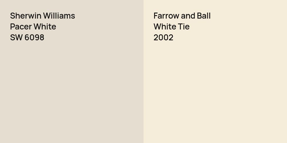 Sherwin Williams Pacer White vs. Farrow and Ball White Tie