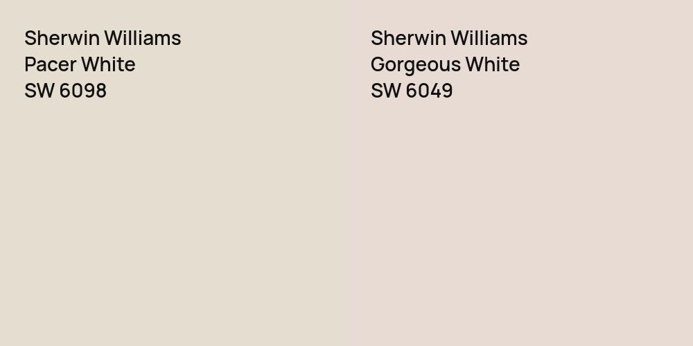 Sherwin Williams Pacer White vs. Sherwin Williams Gorgeous White