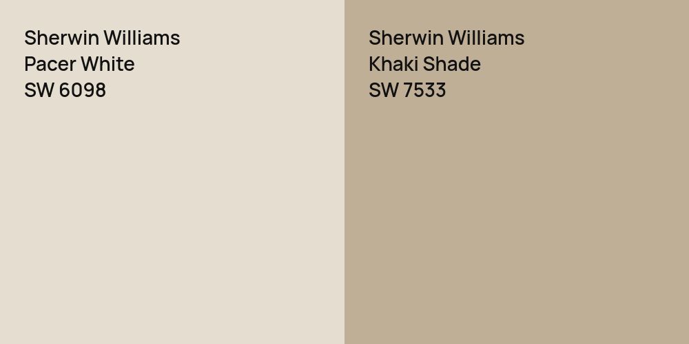 Sherwin Williams Pacer White vs. Sherwin Williams Khaki Shade