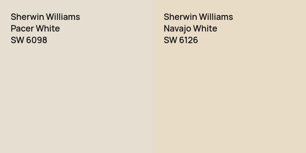 Sherwin Williams Pacer White vs. Sherwin Williams Navajo White