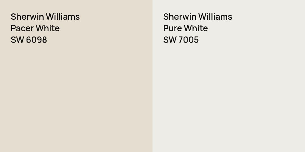 Sherwin Williams Pacer White vs. Sherwin Williams Pure White