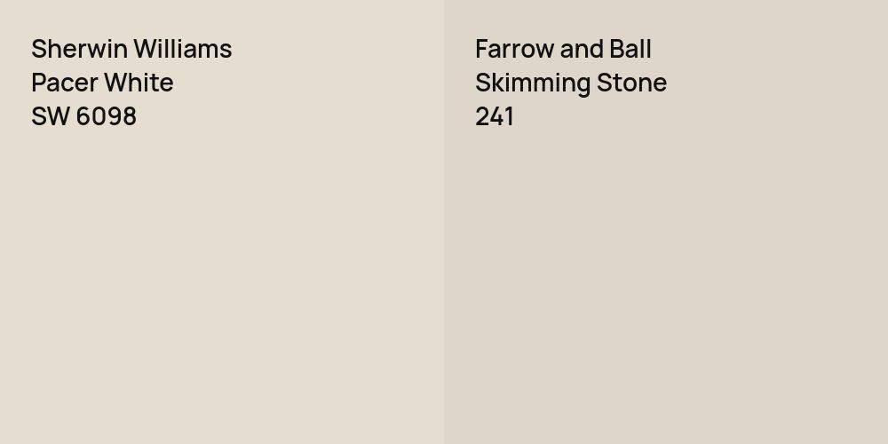 Sherwin Williams Pacer White vs. Farrow and Ball Skimming Stone