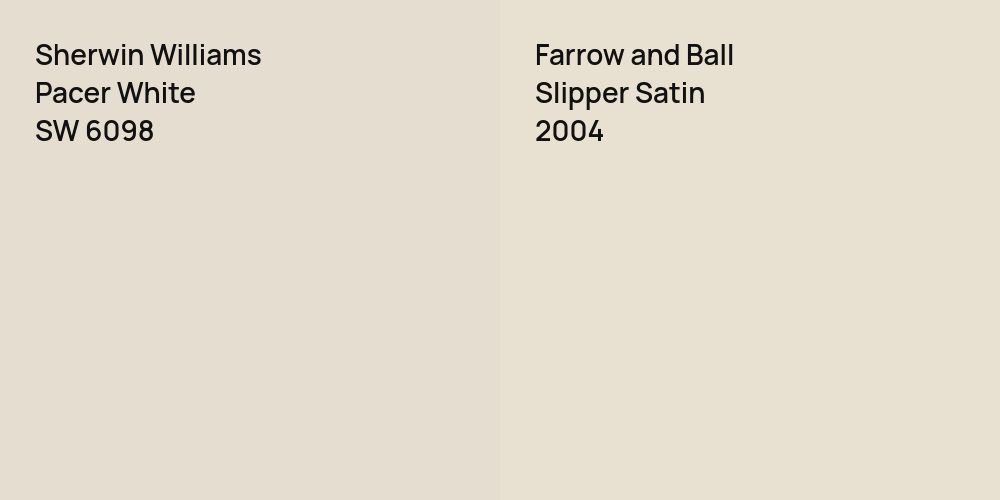 Sherwin Williams Pacer White vs. Farrow and Ball Slipper Satin