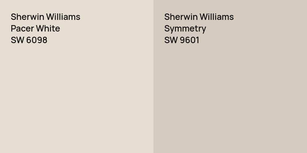 Sherwin Williams Pacer White vs. Sherwin Williams Symmetry