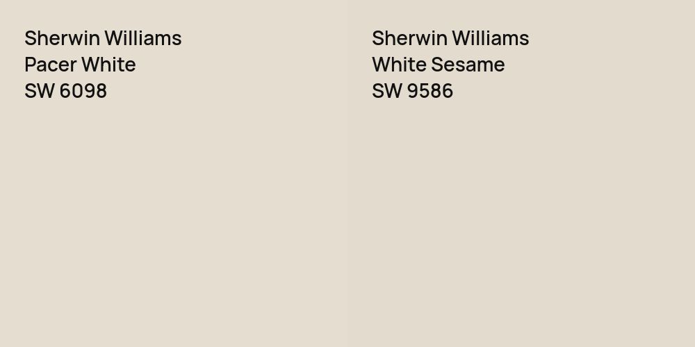 Sherwin Williams Pacer White vs. Sherwin Williams White Sesame