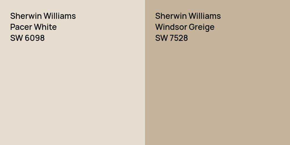 Sherwin Williams Pacer White vs. Sherwin Williams Windsor Greige