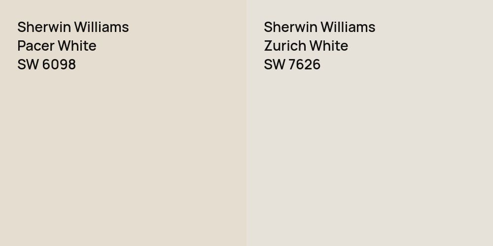 Sherwin Williams Pacer White vs. Sherwin Williams Zurich White