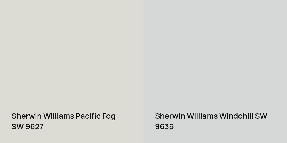 Sherwin Williams Pacific Fog vs. Sherwin Williams Windchill