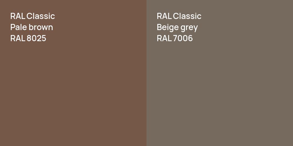 RAL Classic  Pale brown vs. RAL Classic  Beige grey