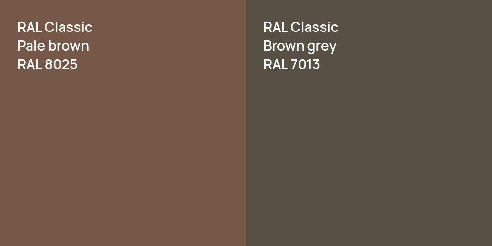 RAL Classic  Pale brown vs. RAL Classic  Brown grey