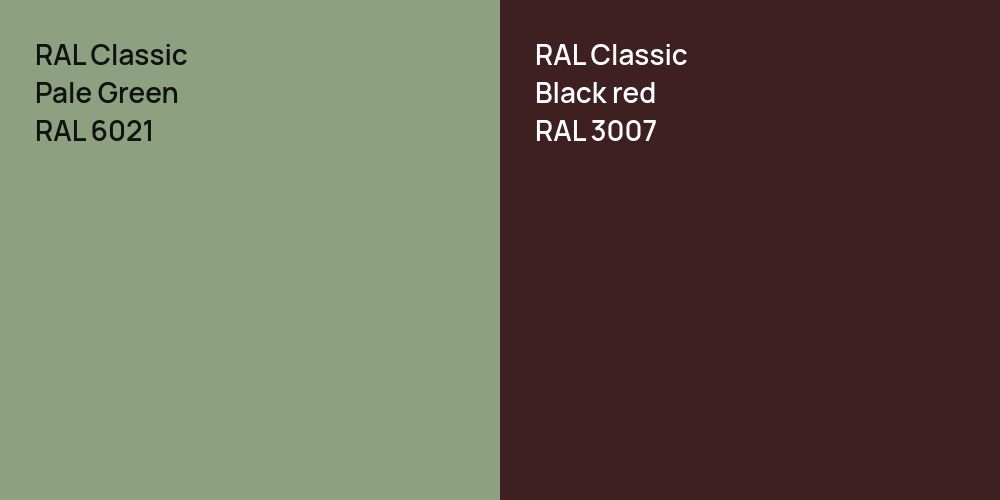 RAL Classic Pale Green vs. RAL Classic  Black red