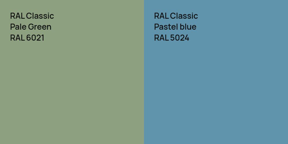 RAL Classic Pale Green vs. RAL Classic Pastel blue