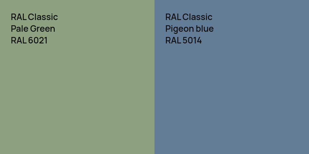 RAL Classic Pale Green vs. RAL Classic Pigeon blue