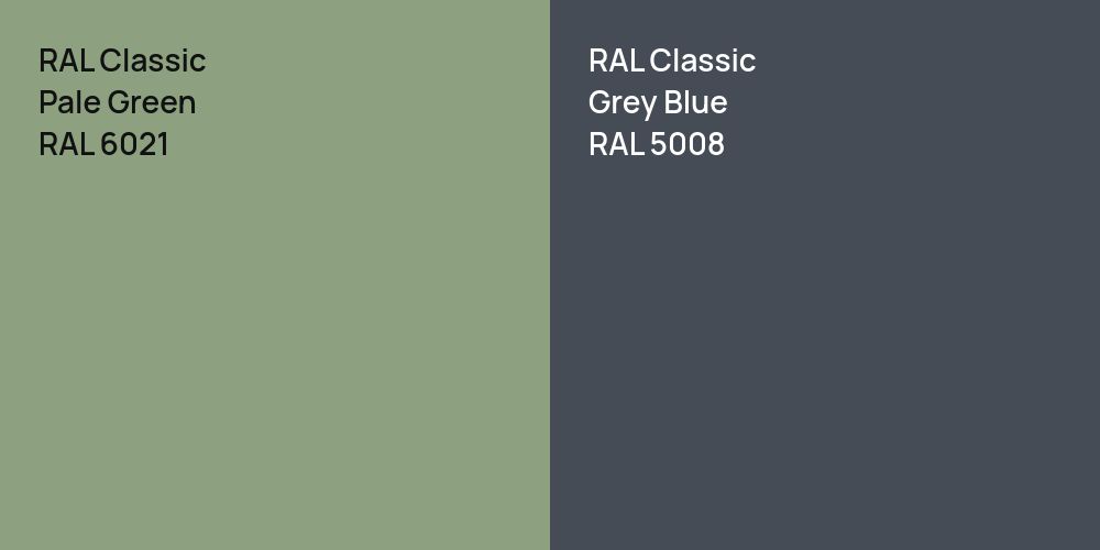 RAL Classic Pale Green vs. RAL Classic Grey Blue