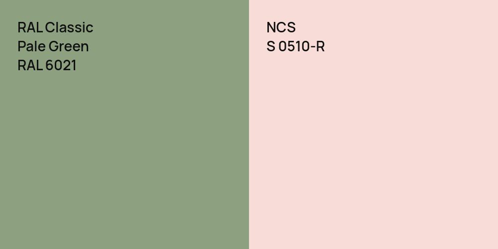 RAL Classic Pale Green vs. NCS S 0510-R