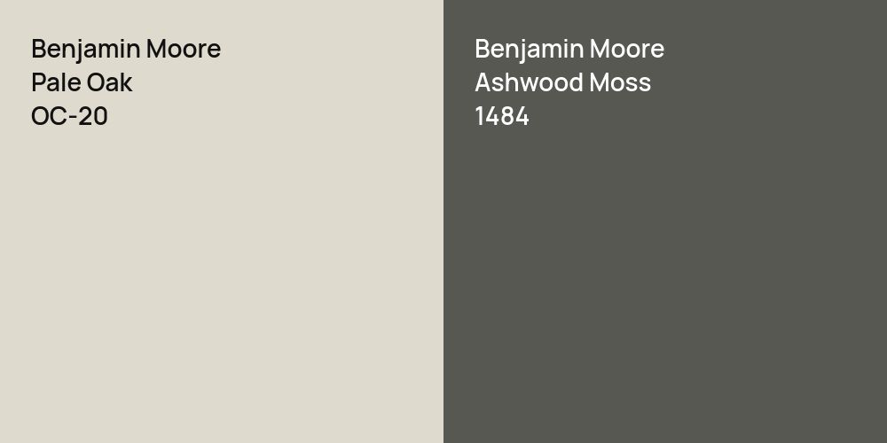 Benjamin Moore Pale Oak vs. Benjamin Moore Ashwood Moss