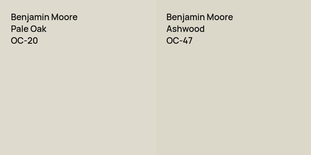 Benjamin Moore Pale Oak vs. Benjamin Moore Ashwood