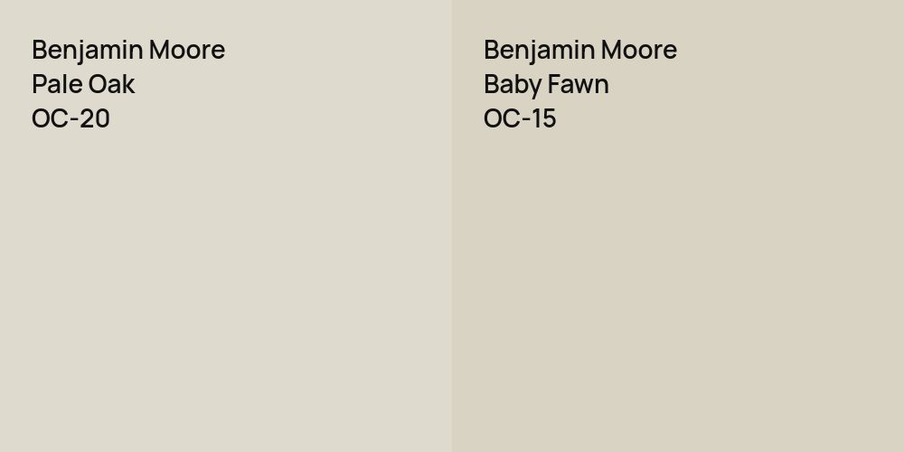 Benjamin Moore Pale Oak vs. Benjamin Moore Baby Fawn