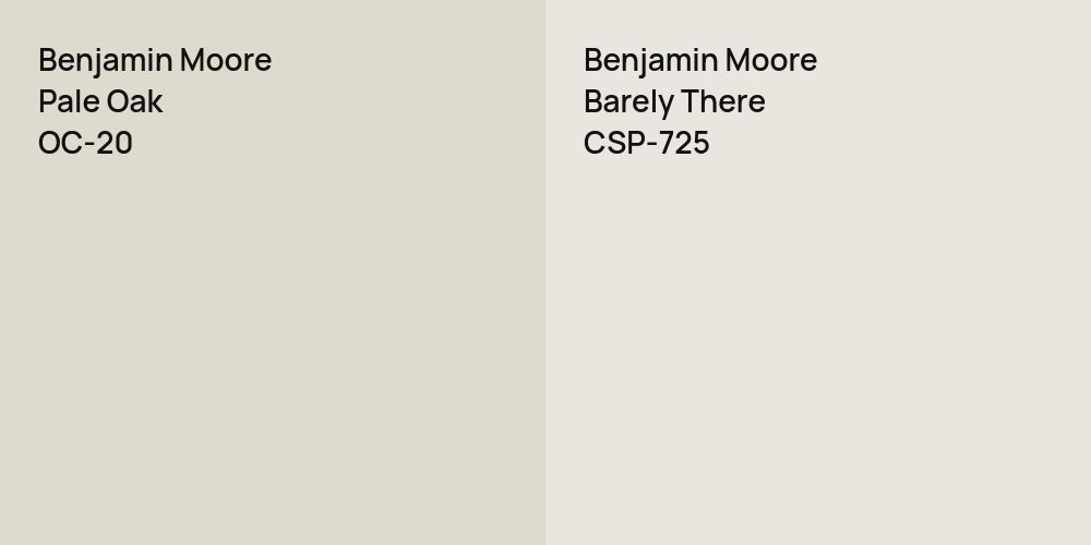 Benjamin Moore Pale Oak vs. Benjamin Moore Barely There