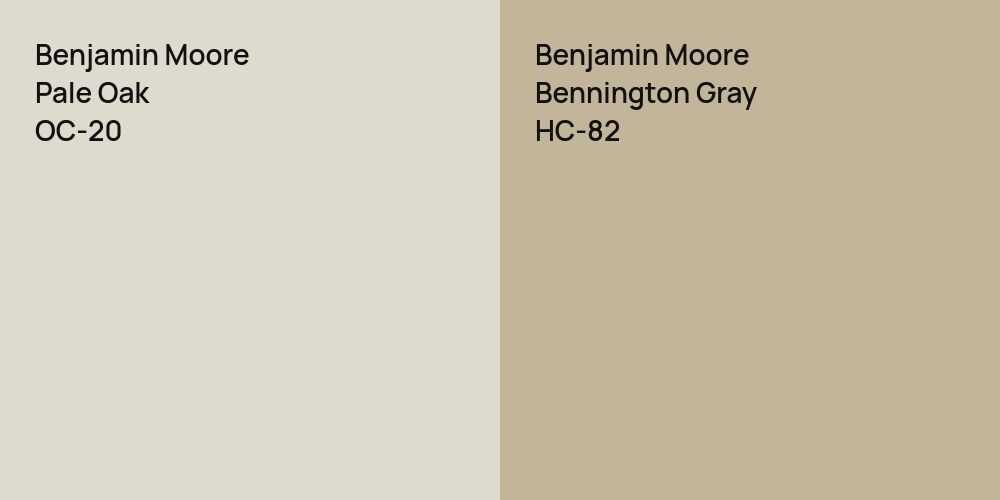 Benjamin Moore Pale Oak vs. Benjamin Moore Bennington Gray