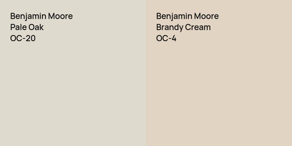 Benjamin Moore Pale Oak vs. Benjamin Moore Brandy Cream