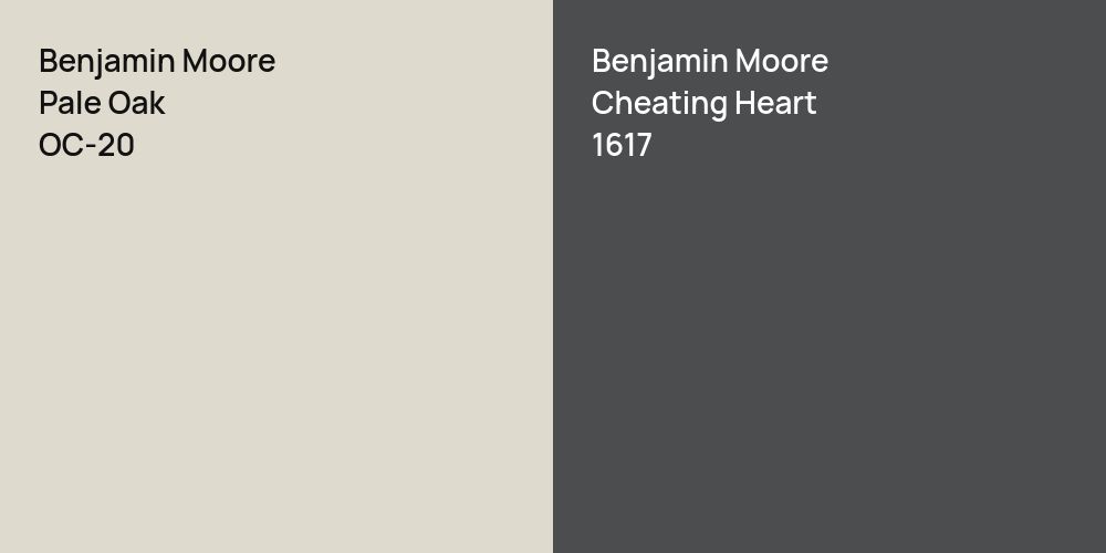 Benjamin Moore Pale Oak vs. Benjamin Moore Cheating Heart