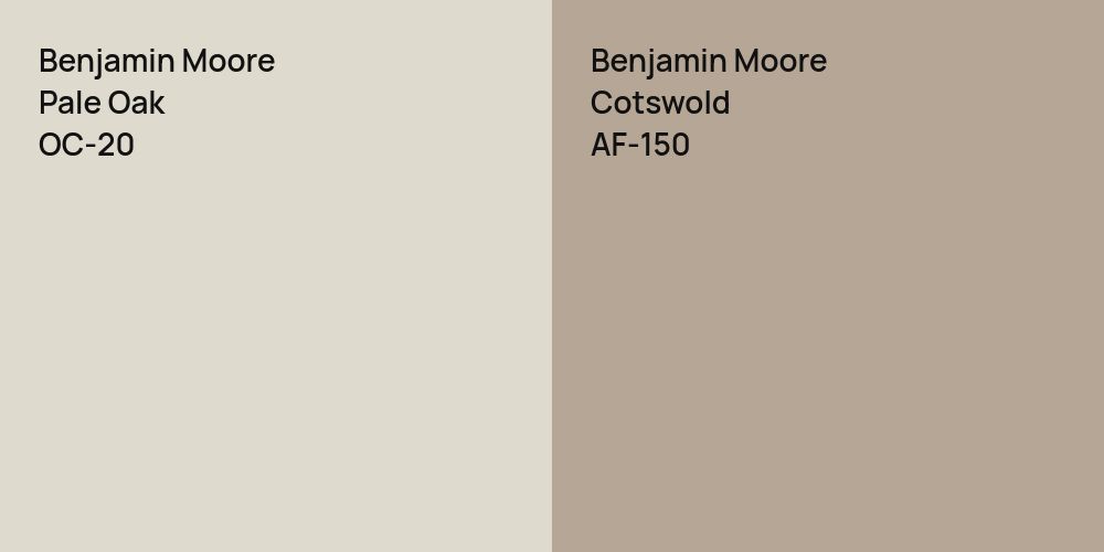 Benjamin Moore Pale Oak vs. Benjamin Moore Cotswold