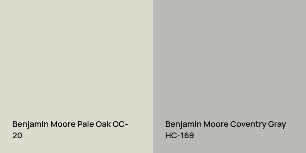 Benjamin Moore Pale Oak vs. Benjamin Moore Coventry Gray