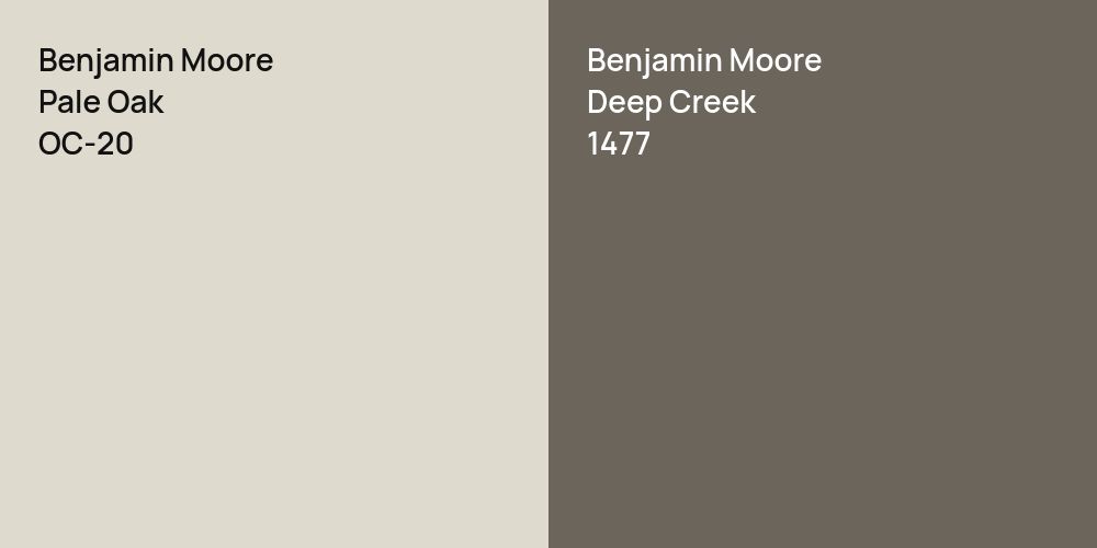 Benjamin Moore Pale Oak vs. Benjamin Moore Deep Creek